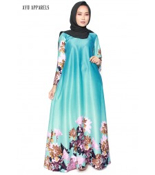 Ombre Bloom Dress Blue
